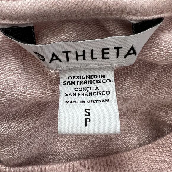 Athleta Shirt Womens Small Mindset Sweatshirt Pink Workout Commute Athleisure‎ - Picture 6 of 7